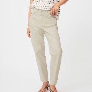 High Waisted Pants - Leight Beige Cream White